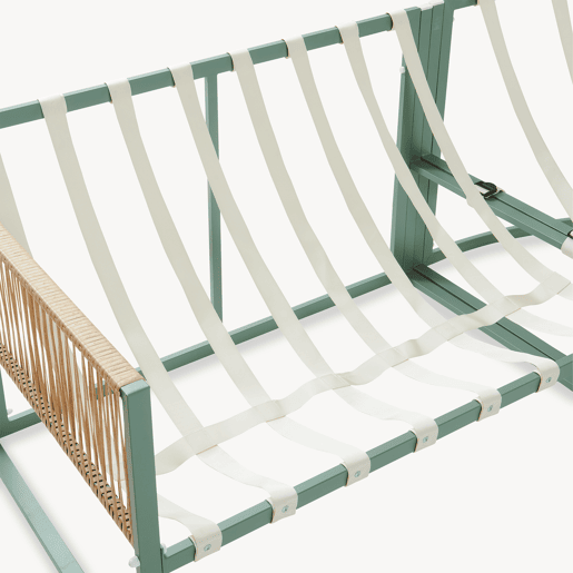 Conjunto de mobiliário de jardim Karg mesa + sofá Verde Rotim casa.pro Conjunto de mobiliário de jardim Karg mesa + sofá Verde Rotim casa.pro