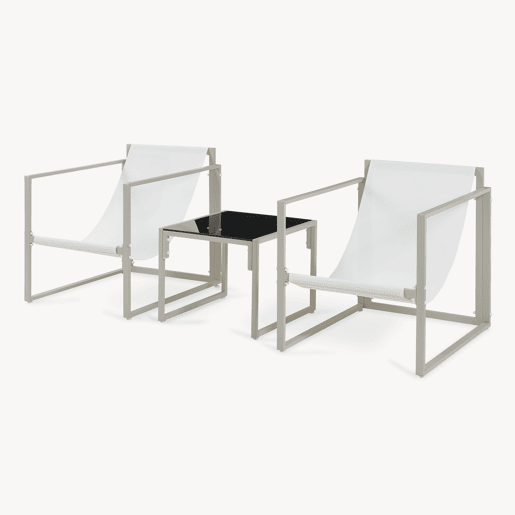 Conjunto de mobiliário de jardim Karg mesa + poltronas Bege casa.pro Conjunto de mobiliário de jardim Karg mesa + poltronas Bege casa.pro
