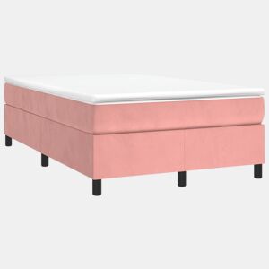 Estrutura de Cama de casal moderno com molas 120x200 cm veludo rosa