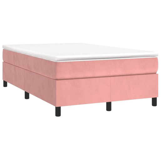 Estrutura de Cama de casal moderno com molas 120x200 cm veludo rosa