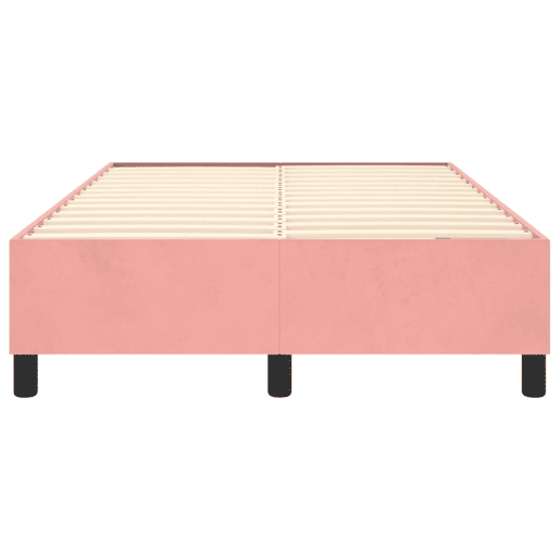 Estrutura de Cama de casal moderno com molas 120x200 cm veludo rosa