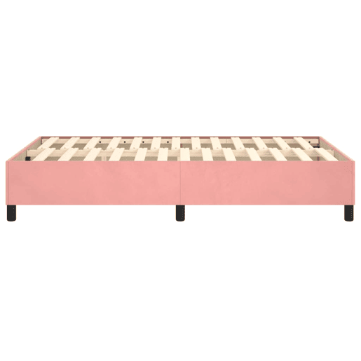 Estrutura de Cama de casal moderno com molas 120x200 cm veludo rosa
