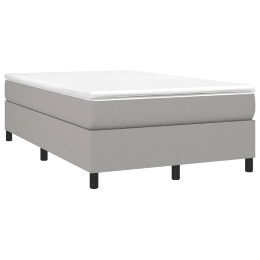 Estrutura de Cama de casal moderno com molas 120x200 cm tecido cinzento-claro