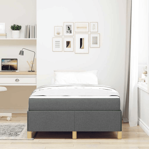 Estrutura da Cama de casal moderno com colchão Cinza Escuro 120 x 200 cm tecido