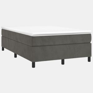 Estrutura de Cama de casal moderno com molas 120x200 cm veludo cinzento-escuro