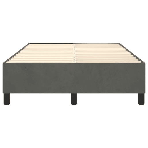Estrutura de Cama de casal moderno com molas 120x200 cm veludo cinzento-escuro