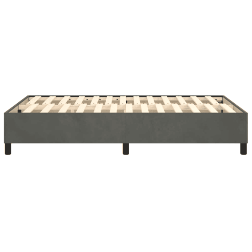 Estrutura de Cama de casal moderno com molas 120x200 cm veludo cinzento-escuro