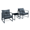 Conjunto de mobiliário de jardim Karg mesa + poltronas Cinzento escuro casa.pro