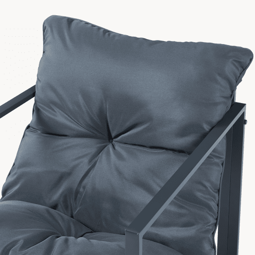 Conjunto de mobiliário de jardim Karg mesa + poltronas Cinzento escuro casa.pro Conjunto de mobiliário de jardim Karg mesa + poltronas Cinzento escuro casa.pro