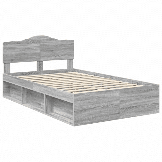 Estrutura da Cama de casal simple com cabeceira Cinza Sonoma 120 x 190 cm