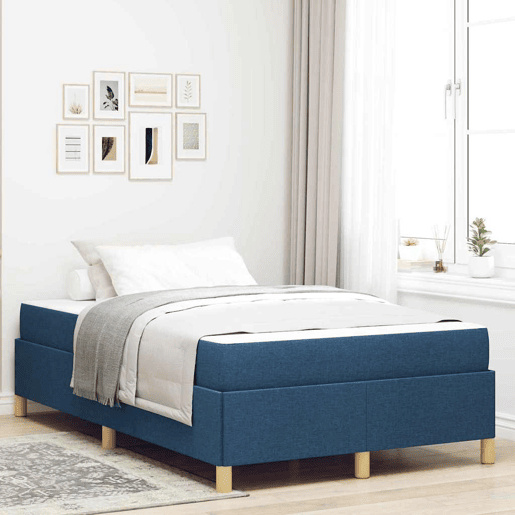 Estrutura da Cama de casal moderno com colchão - Azul 120 x 200 cm tecido