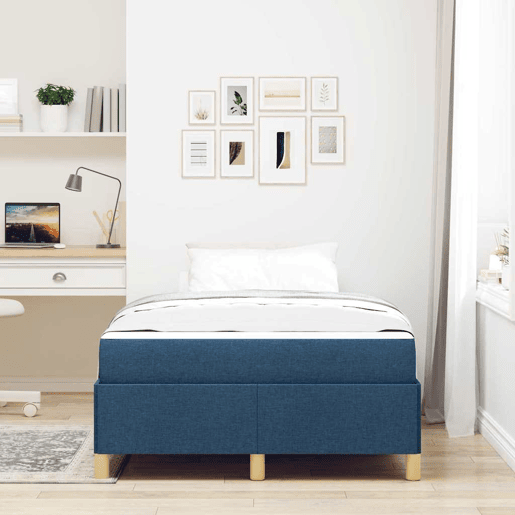 Estrutura da Cama de casal moderno com colchão - Azul 120 x 200 cm tecido