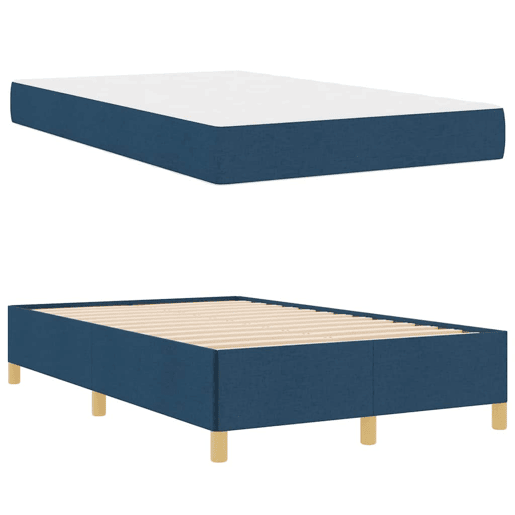 Estrutura da Cama de casal moderno com colchão - Azul 120 x 200 cm tecido