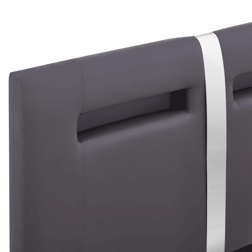 Estrutura de cama de solteiro para adultos c LEDs 90x200 cm couro artificial cinzento