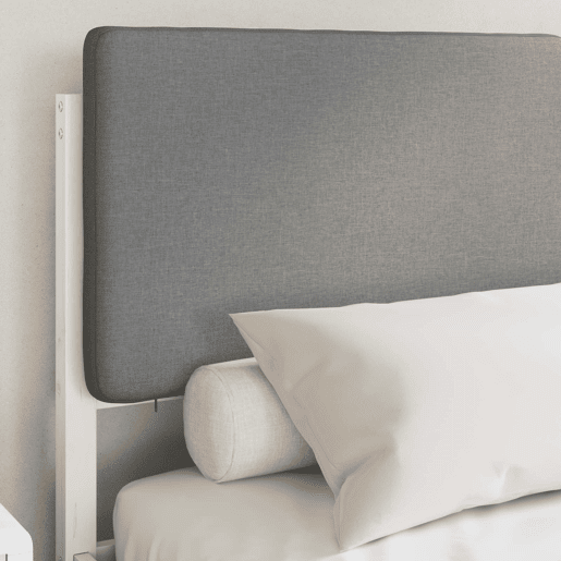 Estrutura de Cama de casal moderno com Cabeceira Estofada Cinzento-claro