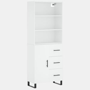 Armário alto - Bufete - Móvel de apoio 69,5x34x180 cm derivados de madeira branco pt635