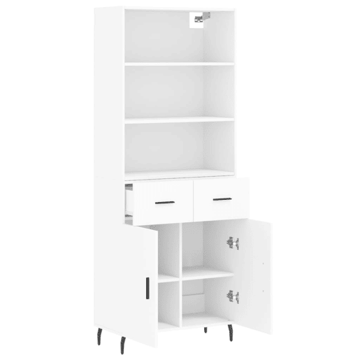 Armário alto - Bufete - Móvel de apoio 69,5x34x180 cm derivados de madeira branco pt746