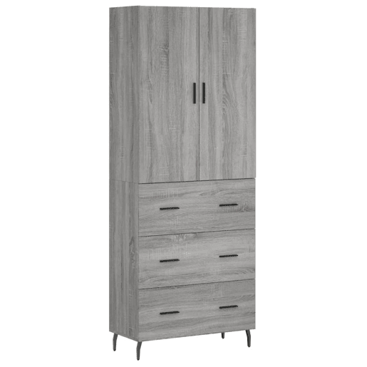 Armário alto - Bufete - Móvel de apoio 69,5x34x180 cm derivados de madeira sonoma cinza pt1086