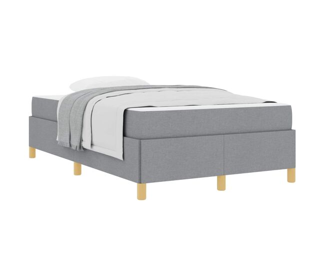 Estructura de cama doble matrimonial con colchón gris claro 120 x 200 cm tela