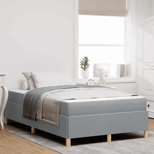 Estrutura De Cama De Casal Simple - Cinzento-claro 120 x 200 cm tecido