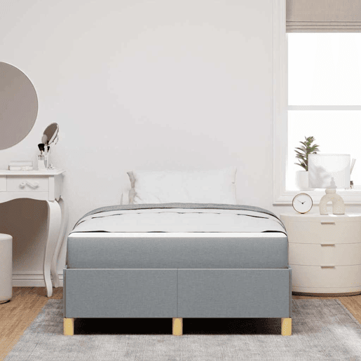 Estrutura De Cama De Casal Simple - Cinzento-claro 120 x 200 cm tecido