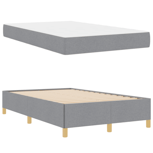 Estrutura De Cama De Casal Simple - Cinzento-claro 120 x 200 cm tecido