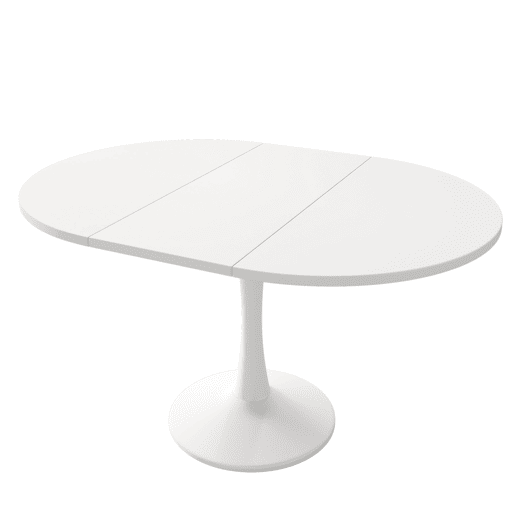 Mesa de jantar extensível 100140 x 100 x 75 cm - Mesa ovalada, mesa de café, estilo moderno - Branco