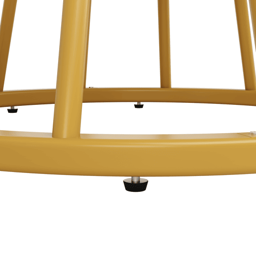 Mesa redonda de jantar 1 peça - Mesa de cozinha, pernas metálicas, design em mármore, dourado