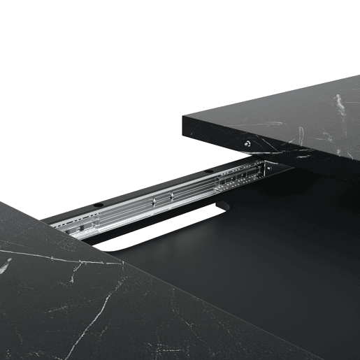 Mesa extensível 120-160 cm - Mesa de jantar, mesa de cozinha, mesa de varanda, madeira, para 6 pessoas - Preto