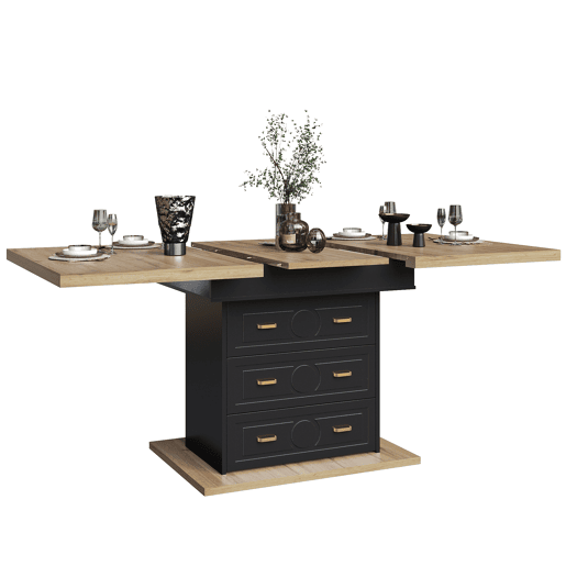 Mesa extensÃvel 110x80x75 cm - Aumento até 140 cm - Para 6 pessoas - Madeira natural Mesa extensÃvel 110x80x75 cm - Aumento até 140 cm - Para 6 pessoas - Madeira natural