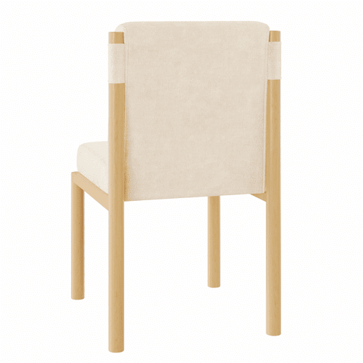 Cadeiras de sala de jantar 2 unidades - Estrutura com efeito carvalho e assento acolchoado espesso, Sherpa moderno - Bege