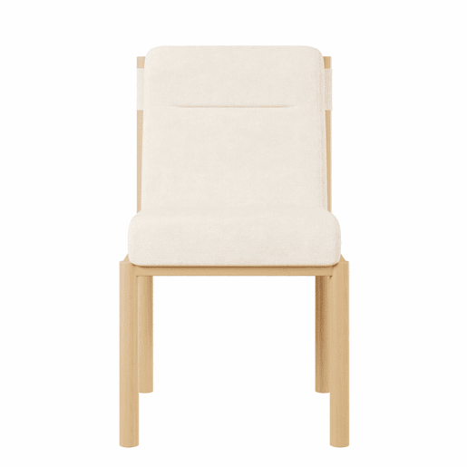 Cadeiras de sala de jantar 2 unidades - Estrutura com efeito carvalho e assento acolchoado espesso, Sherpa moderno - Bege