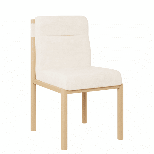 Cadeiras de sala de jantar 2 unidades - Estrutura com efeito carvalho e assento acolchoado espesso, Sherpa moderno - Bege