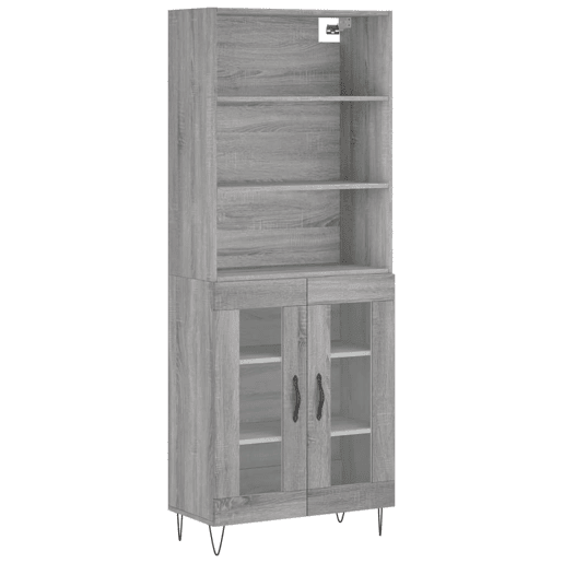 Armário alto - Bufete - Móvel de apoio 69,5x34x180 cm derivados de madeira sonoma cinza pt1059