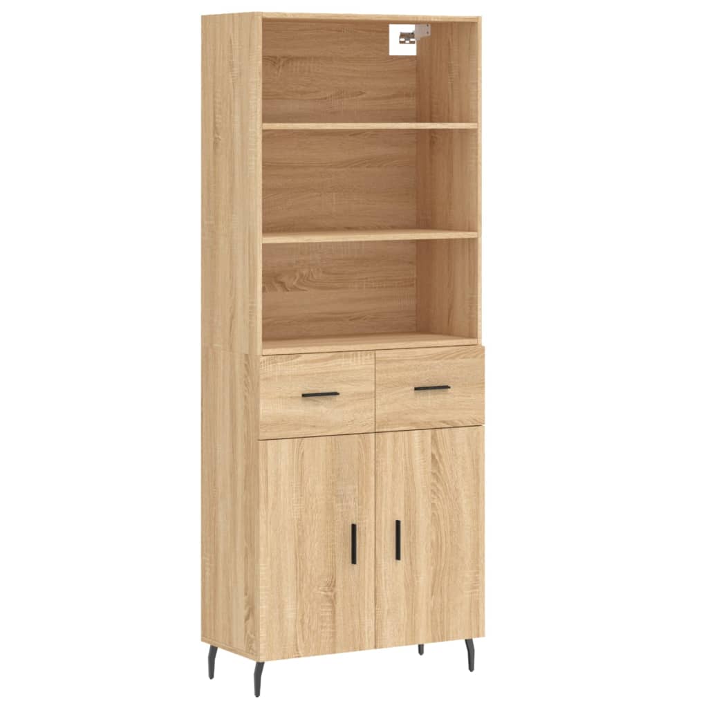 Aparador alto - Mueble de almacenamiento 69 Madera Clara