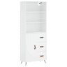 Armário alto - Bufete - Móvel de apoio 69,5x34x180 cm derivados de madeira branco pt633