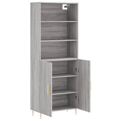 Armário alto - Bufete - Móvel de apoio 69,5x34x180 cm derivados de madeira sonoma cinza pt1056 Armário alto - Bufete - Móvel de apoio 69,5x34x180 cm derivados de madeira sonoma cinza pt1056