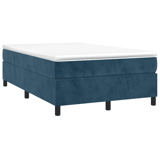 Estrutura de Cama de casal moderno com molas 120x200 cm veludo azul