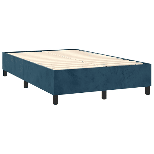Estrutura de Cama de casal moderno com molas 120x200 cm veludo azul