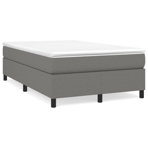Estrutura de Cama de casal moderno com molas 120x200 cm tecido cinzento-escuro