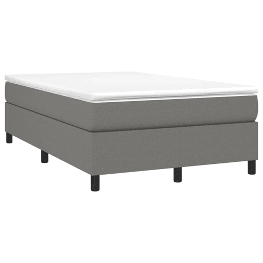 Estrutura de Cama de casal moderno com molas 120x200 cm tecido cinzento-escuro