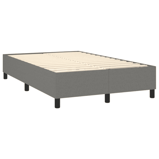 Estrutura de Cama de casal moderno com molas 120x200 cm tecido cinzento-escuro