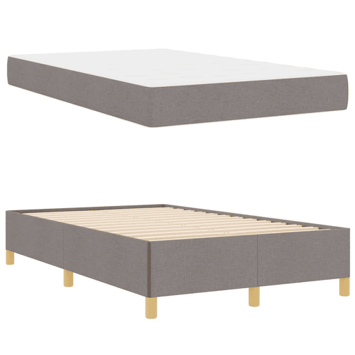 Estrutura De Cama De Casal Cinzento-acastanhado 120 x 200 cm tecido