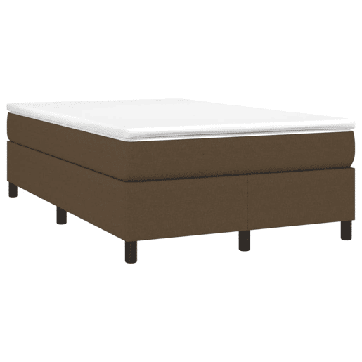 Estrutura de Cama de casal moderno com molas 120x200 cm tecido castanho-escuro