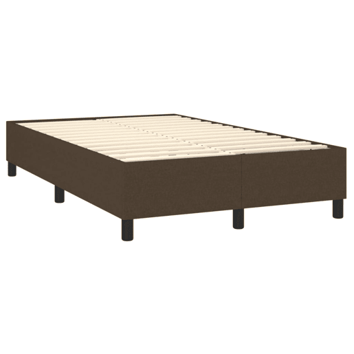 Estrutura de Cama de casal moderno com molas 120x200 cm tecido castanho-escuro
