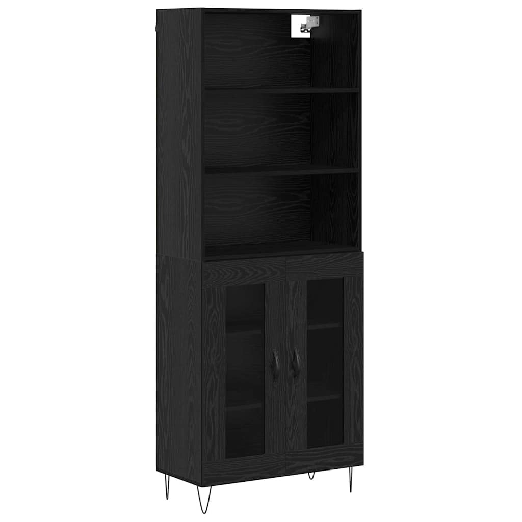 Aparador alto - Mueble de almacenamiento 2 pcs 69 Negro
