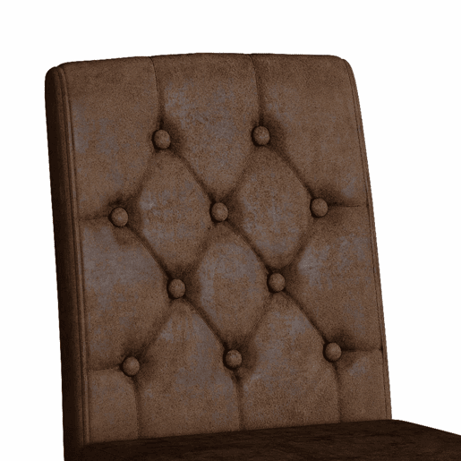 Cadeiras de sala de jantar 4 unidades - Estilo retro, tecido com efeito veludo, pernas de metal pretas - Castanho+Preto