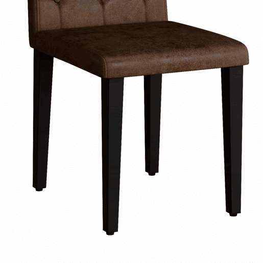 Cadeiras de sala de jantar 4 unidades - Estilo retro, tecido com efeito veludo, pernas de metal pretas - Castanho+Preto