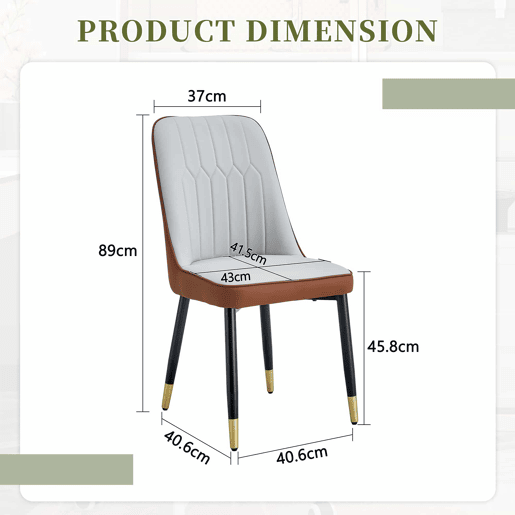 Cadeiras de sala de jantar 2 unidades - modernas e simples com encosto em PU - cor combinada - cinza claro + castanho