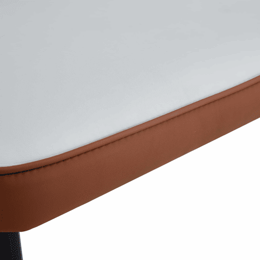 Cadeiras de sala de jantar 2 unidades - modernas e simples com encosto em PU - cor combinada - cinza claro + castanho